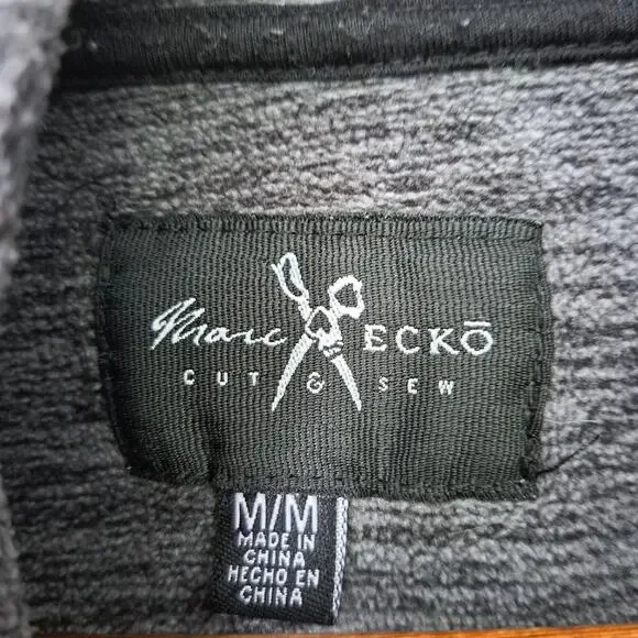 Marc Ecko Cut Sew Gray Fleece Hoodie Men's Medium - Picture 4 of 6
